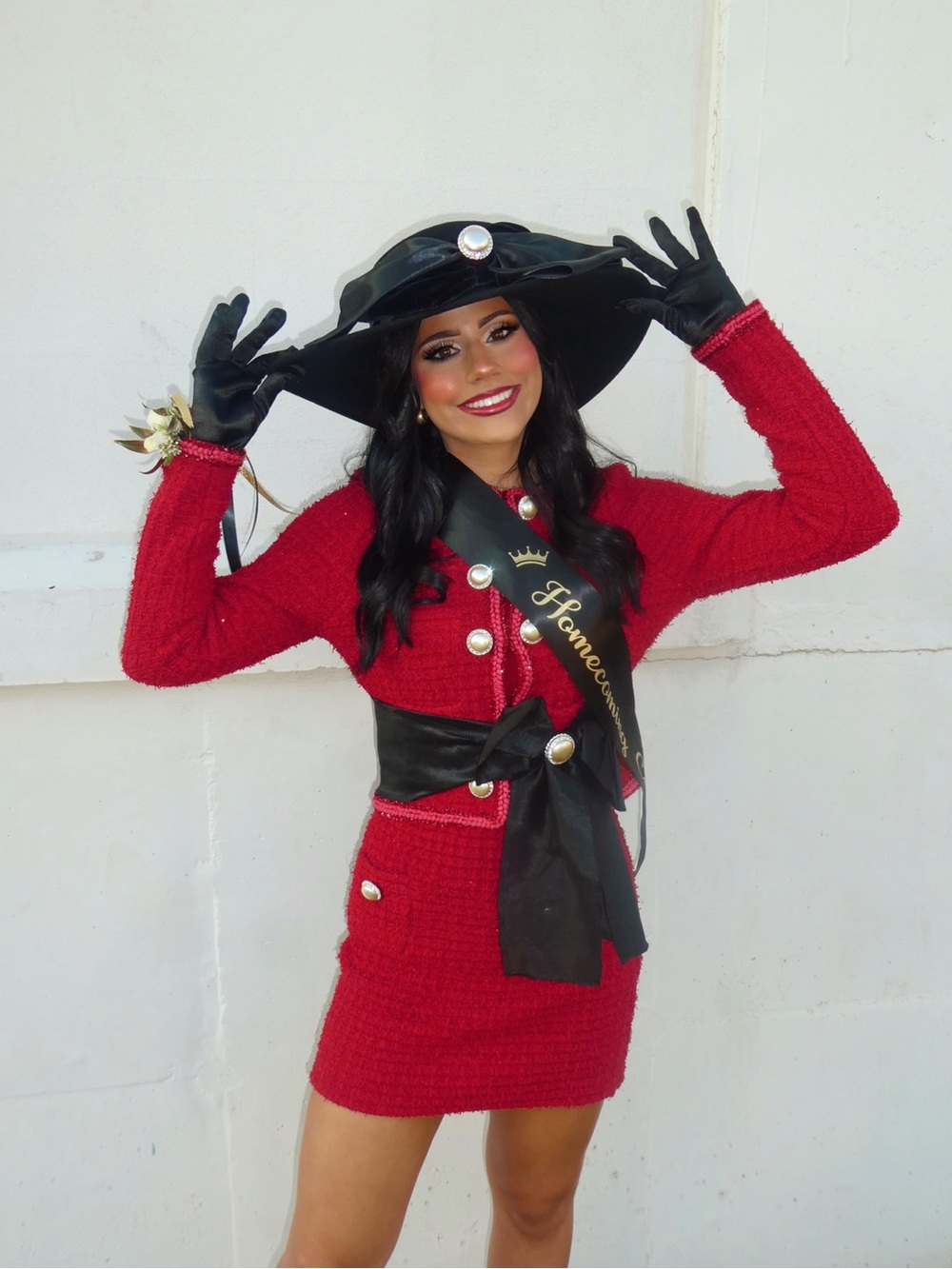 Homecoming Court Suit Red Tweed Double-Breasted Women's Blazer Dress